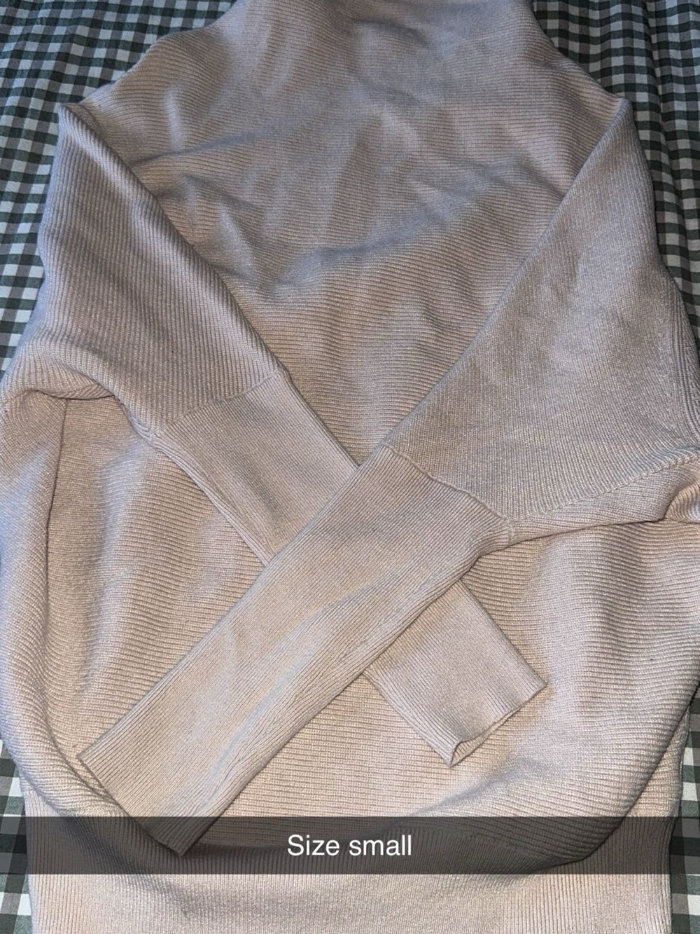 Women's Light Beige Turtleneck Sweater - Small